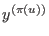 $ y^{(\pi(u))}$