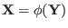 $\displaystyle \mathbf{X} = \phi(\mathbf{Y})$