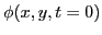 $\phi(x,y,t=0)$